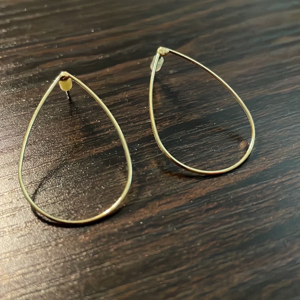 Gold teardrop earrings - Picture 2 of 5